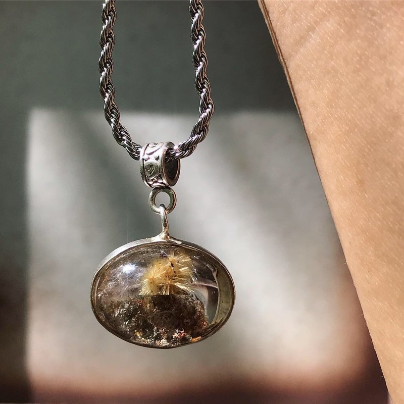 【Lost and find】天然石 故事性 幽灵 金发星 925 项链 OT01 - 项链 - 宝石 多色