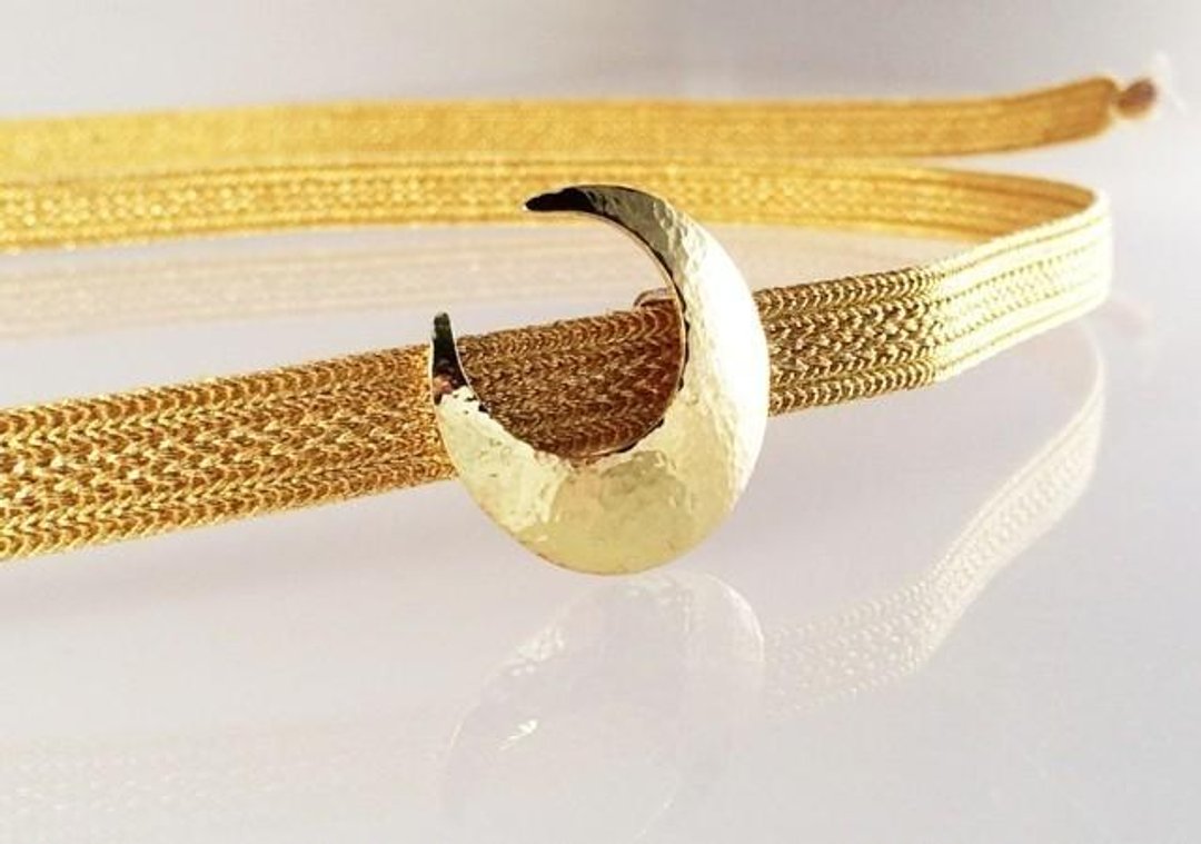 Crescent moon ◇ Brass forged band clasp - 其他 - 其他金属 金色