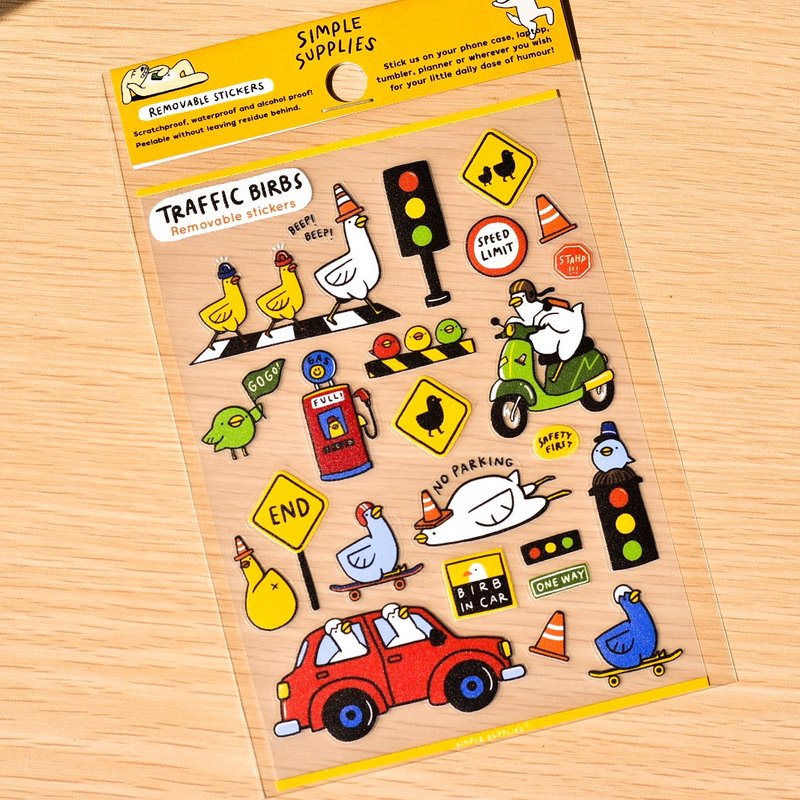 防水透明贴纸 Traffic Birbs - 贴纸 - 防水材质 黄色
