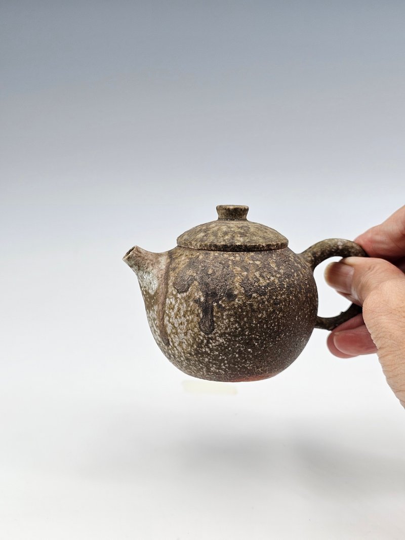 日本艾土入碳柴烧壶 - 茶具/茶杯 - 陶 