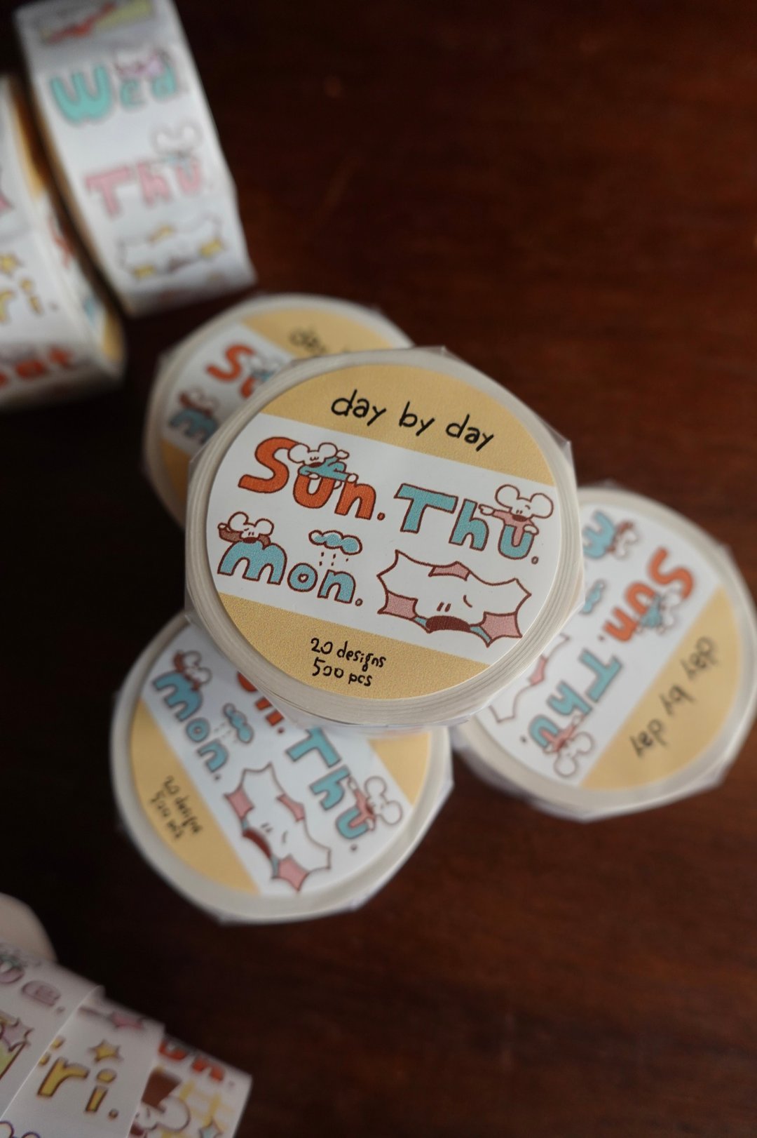 Day by Day//Label sticker Redesigned - 贴纸 - 纸 白色