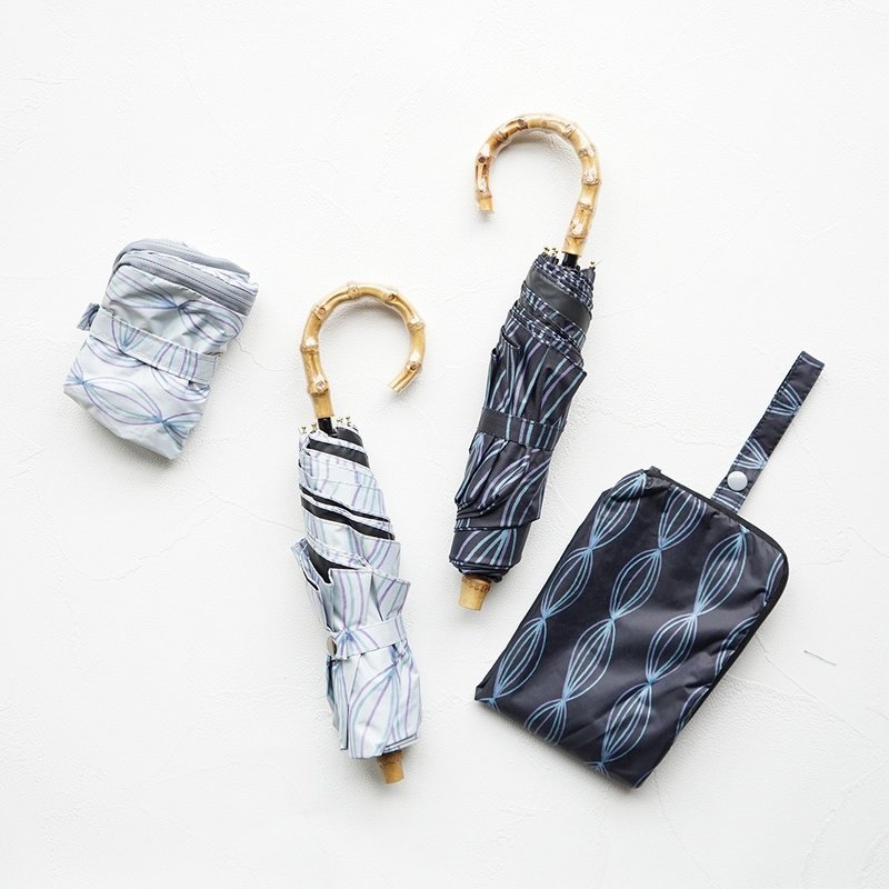 竹柄防紫外线折叠伞 阻挡99.9%紫外线 UPF50+晴雨天皆可使用 - 雨伞/雨衣 - 防水材质 多色