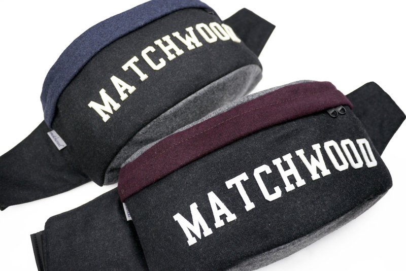 火柴木设计 Matchwood Handy 腰包 侧背包 斜背包 随身包 胸前包 黑蓝毛料款 - 侧背包/斜挎包 - 其他材质 蓝色