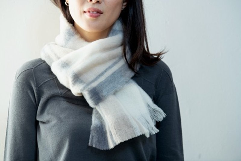 有机美利奴羊毛格子围巾 - 丝巾 - 棉．麻 