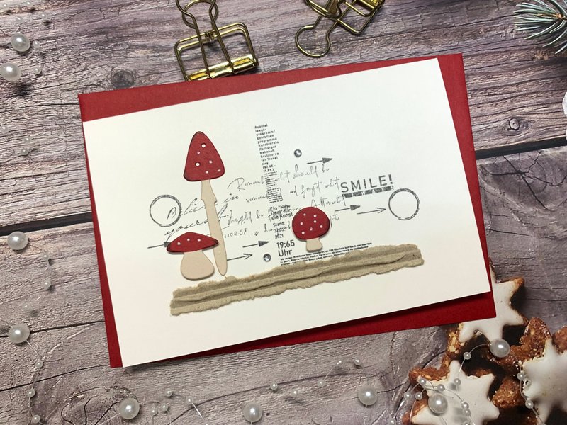 蘑菇系列_万用卡片_smile - 卡片/明信片 - 纸 白色