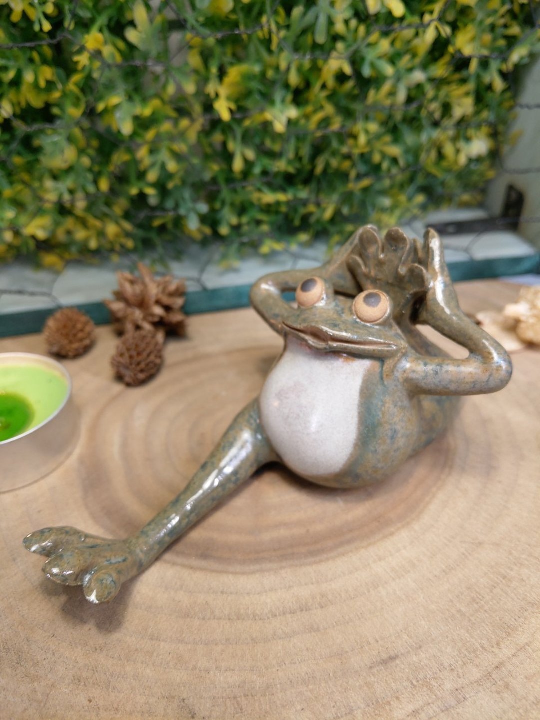 瑜珈蛙-哈奴曼猴式 Hanumanasana - 玩偶/公仔 - 陶 