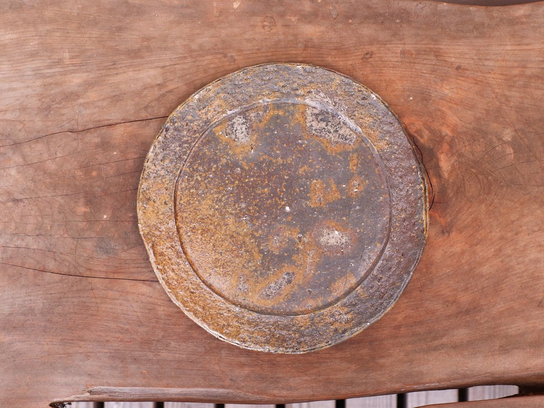 备前烧盘（约20.5cm）sr4-079 - 盘子/餐盘/盘架 - 陶 咖啡色