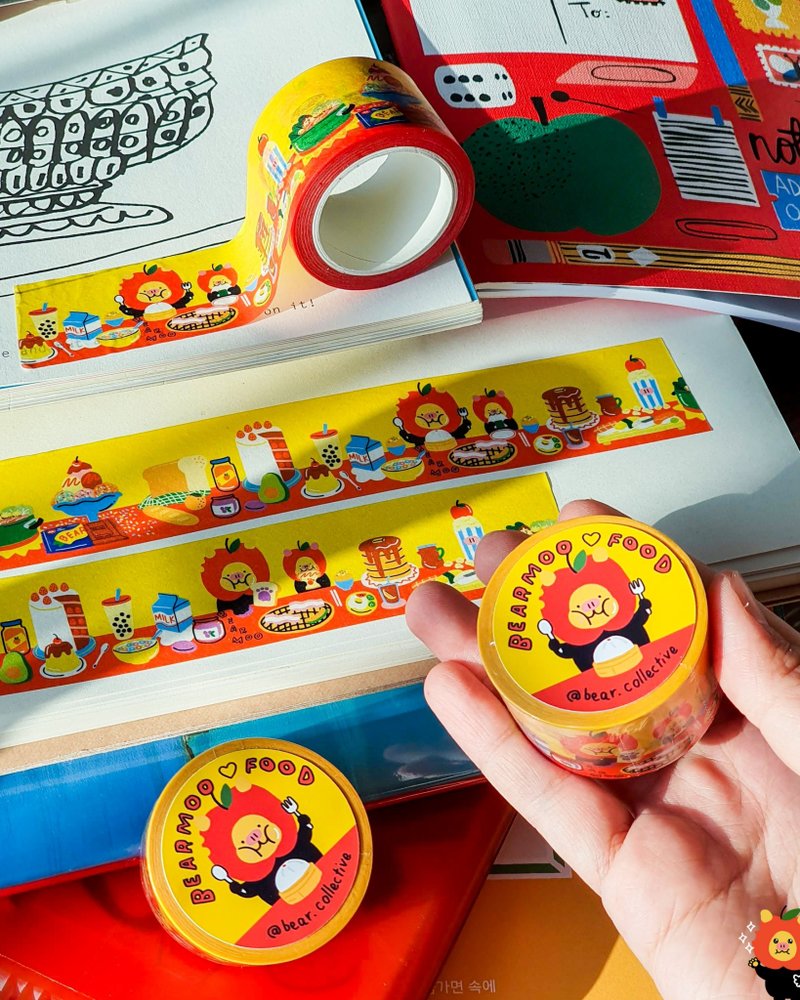 Masking Tape: Bearmoo food - 纸胶带 - 纸 黄色