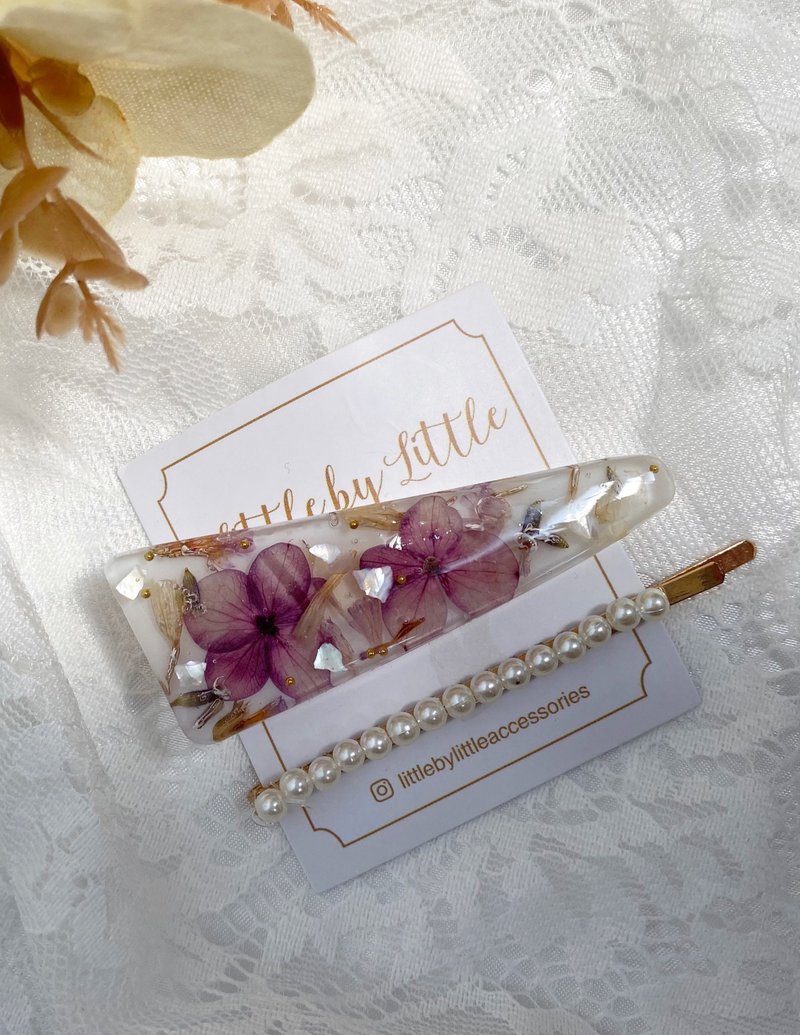 手工制作 干花发夹 - 发饰 - 植物．花 紫色