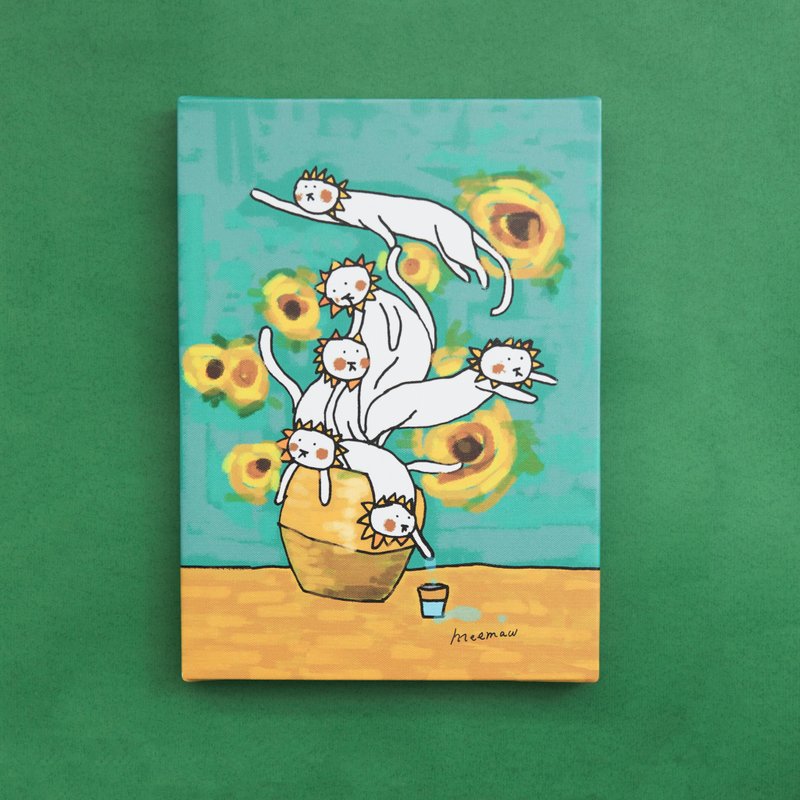 一盆向日葵咪某猫复制画 - 海报/装饰画/版画 - 其他材质 多色