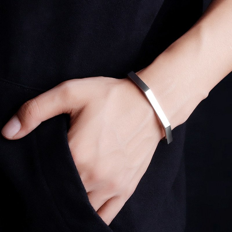 精钢手镯 - 潮男 情人节礼物 - 手链/手环 - 其他金属 银色