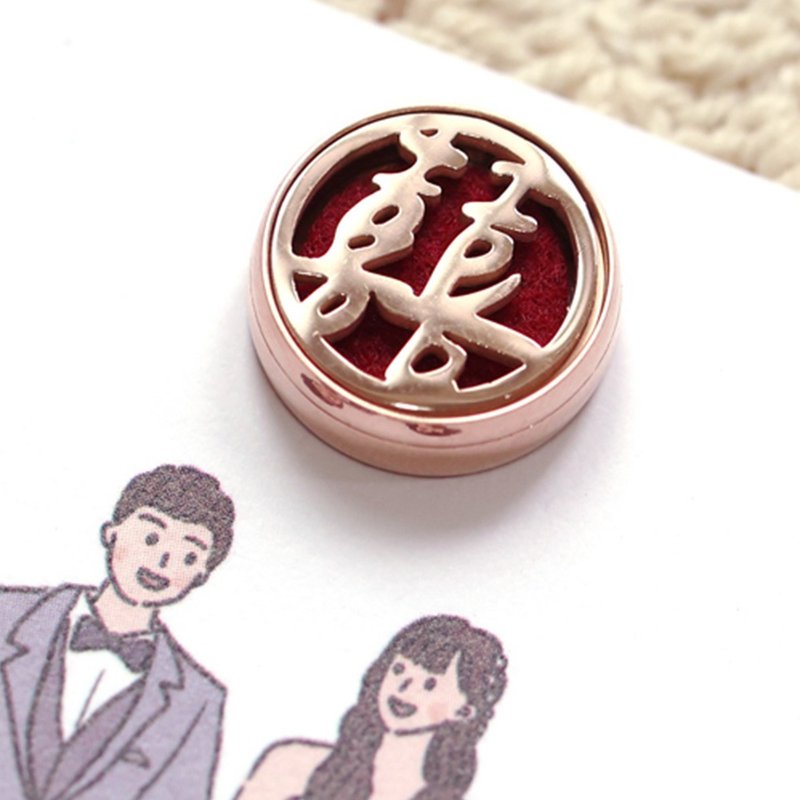 【订制】定制化金属香氛扣 - 婚礼小物 插画 定制化 二进礼 探房 - 喜帖 - 不锈钢 银色