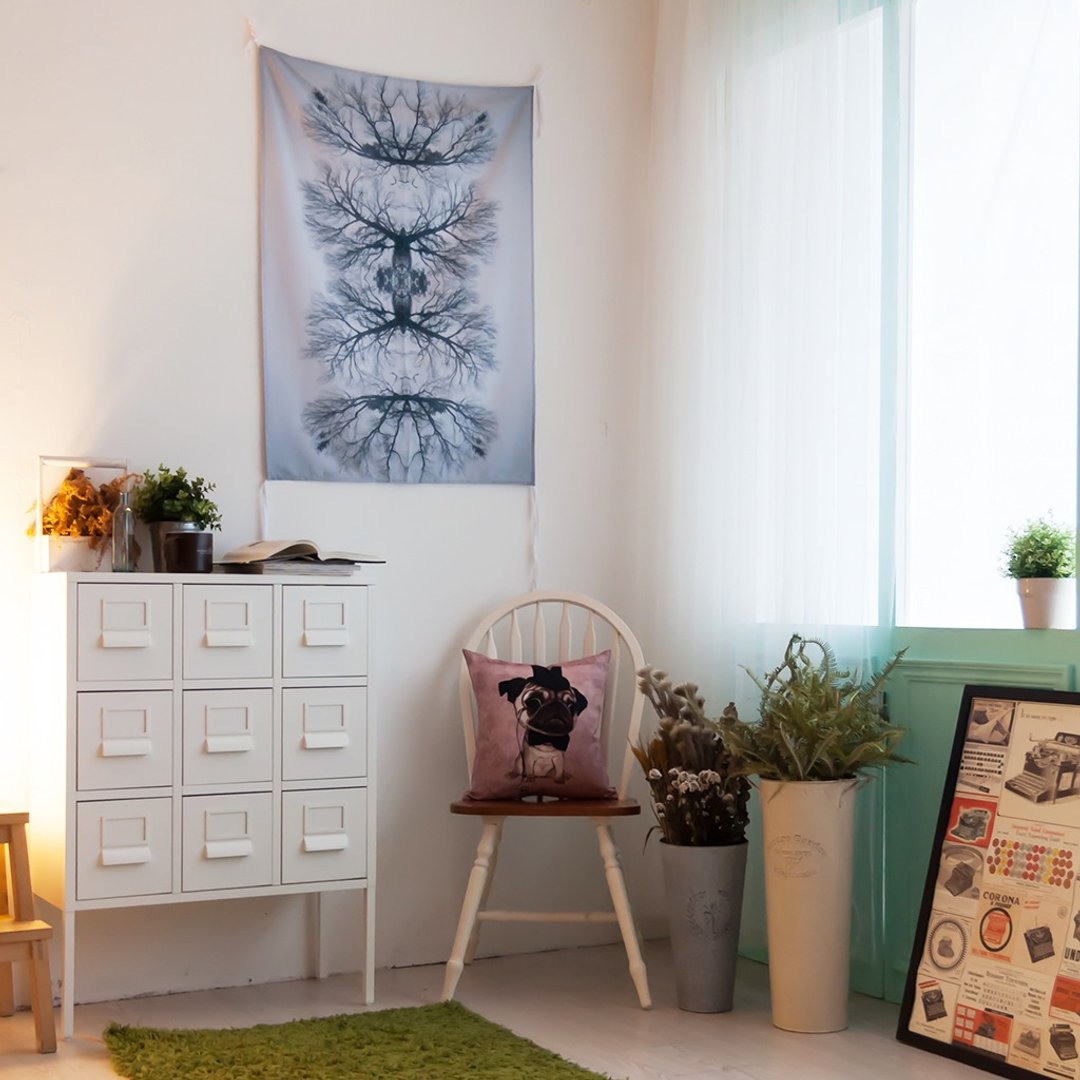 喧嚣-壁幔 Wall Tapestry-居家挂画布置 家饰 墙壁装饰挂布 礼物 - 海报/装饰画/版画 - 聚酯纤维 白色