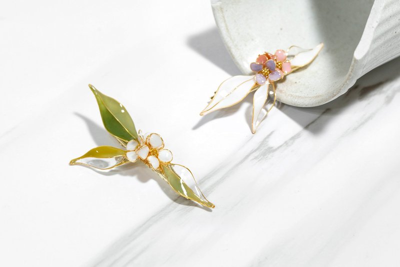 水晶花发夹-花裙摇曳(两色)-光点饰品 - 发饰 - 树脂 绿色