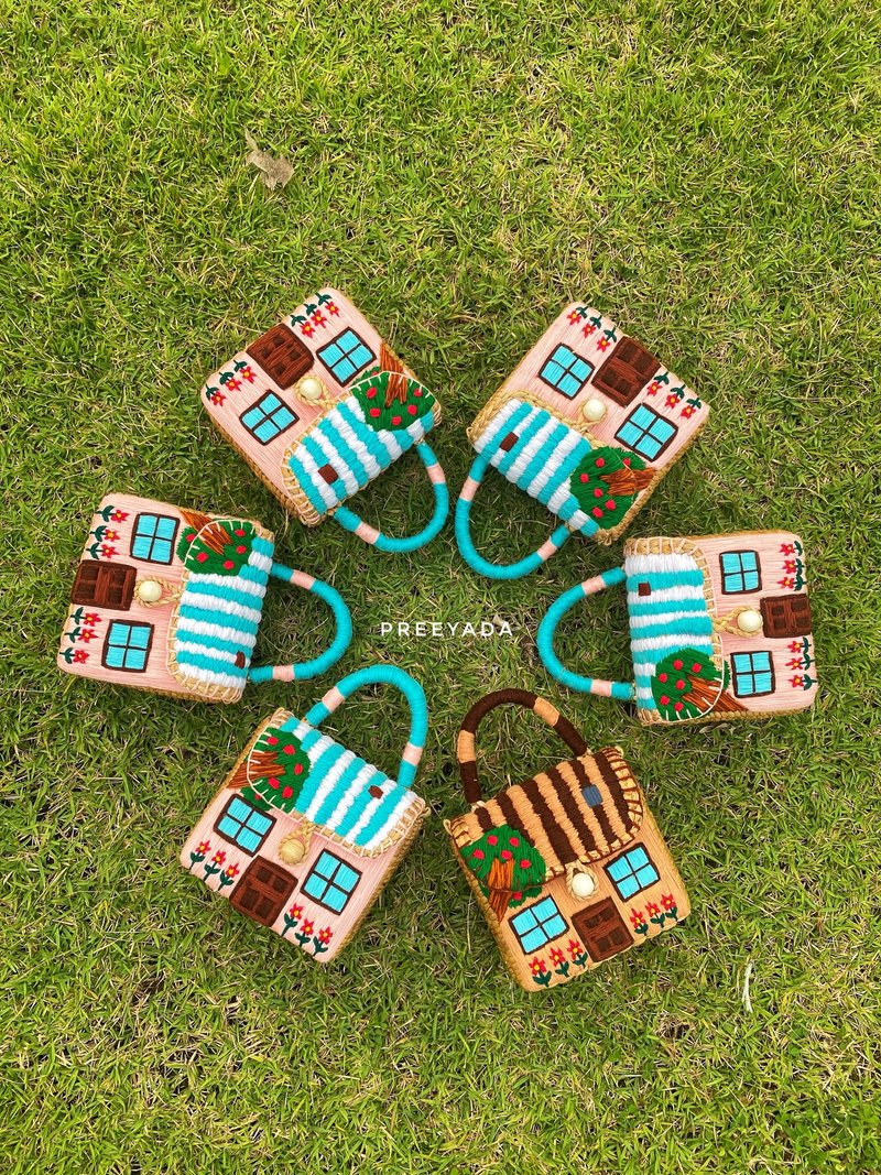 迷你手工刺绣水葫芦编织袋 - 手提包/手提袋 - 绣线 