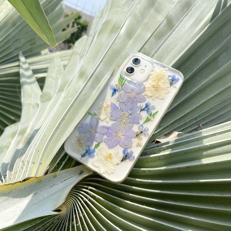 手工植物干花手机壳 手机保护套 Iphone 11 12 pro - 手机壳/手机套 - 植物．花 紫色