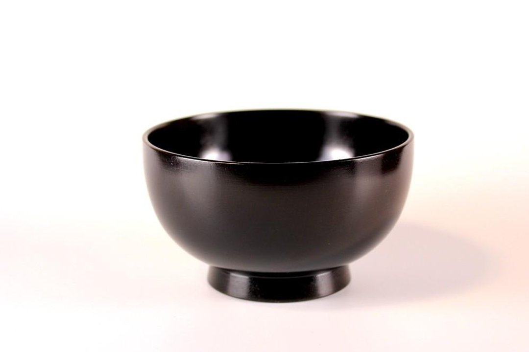 11.4cm cherry blossom bowl black slide - 碗 - 木头 黑色