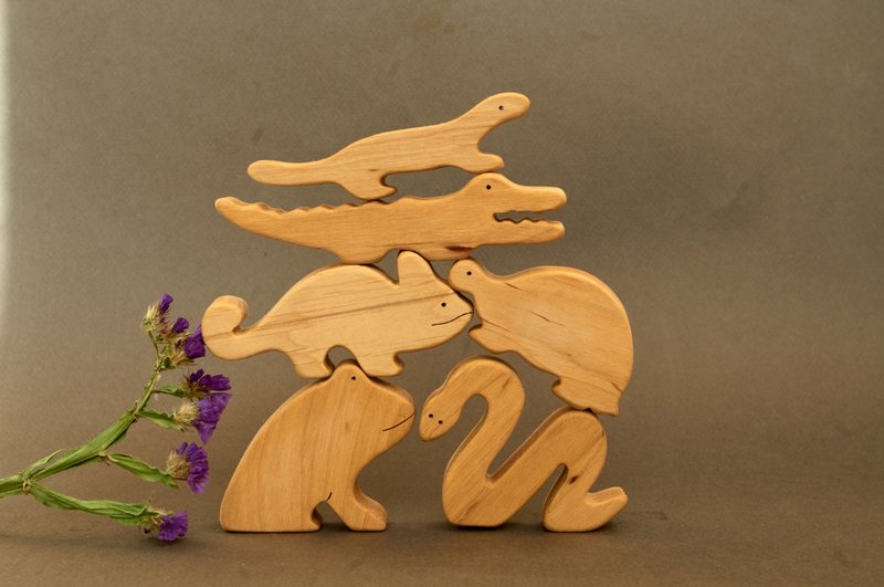 wooden reptiles animals, wooden desert animals, Christmas gift Baby - 玩具/玩偶 - 木头 
