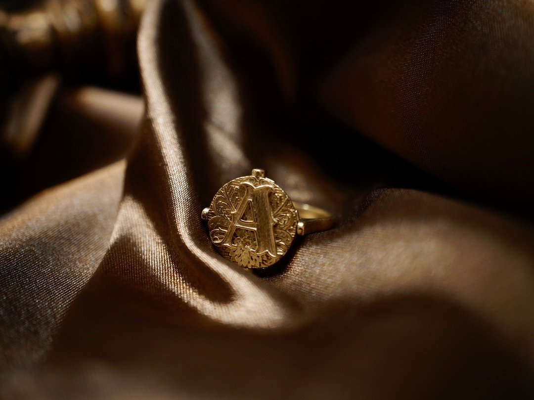 OM系列 I ROTD Signet Ring 复古印章换换细戒 - 戒指 - 银 银色