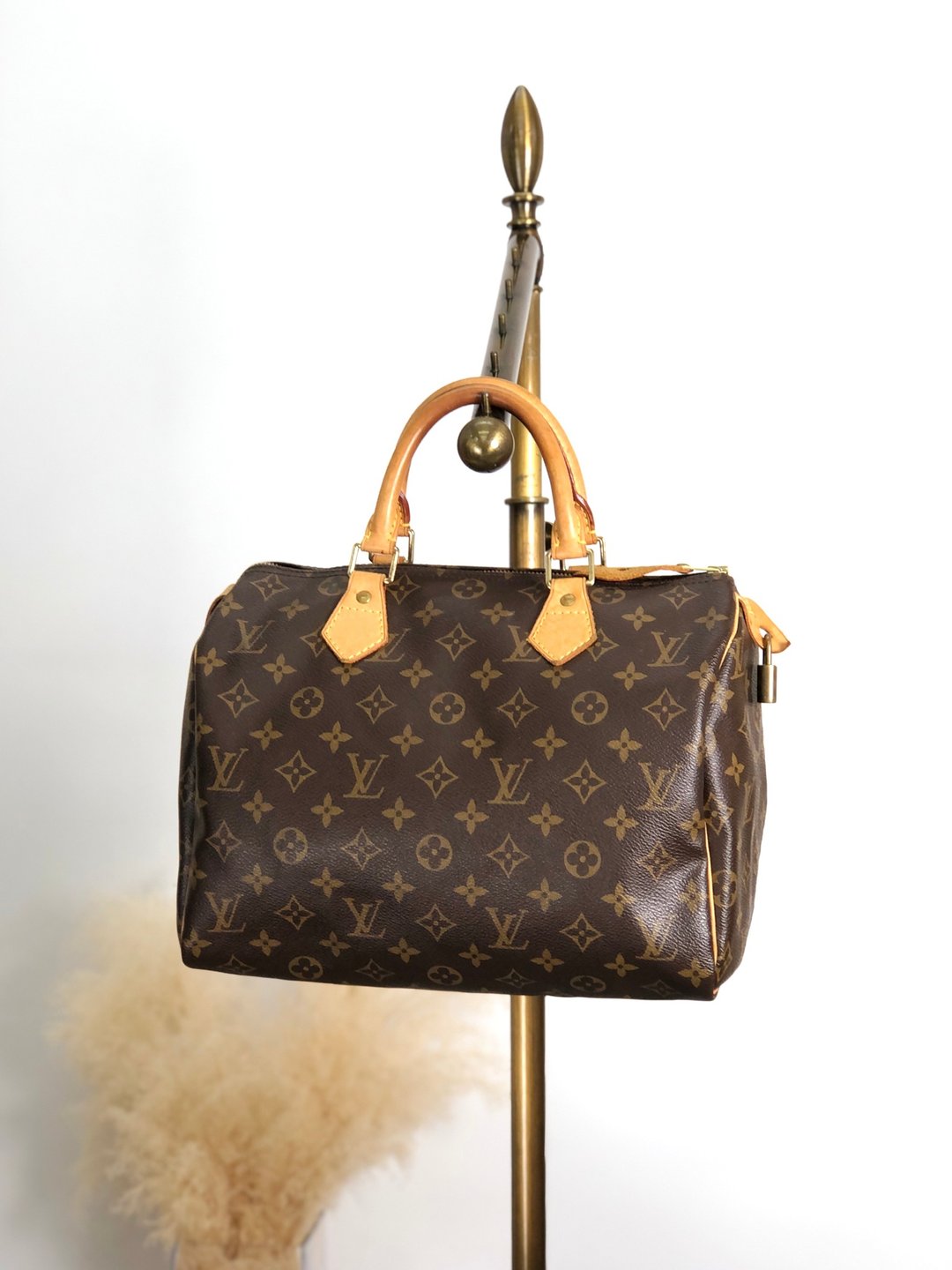 【日本直送 品牌二手包】LOUIS VUITTON Monogram 手提包 PVC/皮革 迷你 Boston Speedy 30 M41108 nniw2h - 手提包/手提袋 - 防水材质 咖啡色