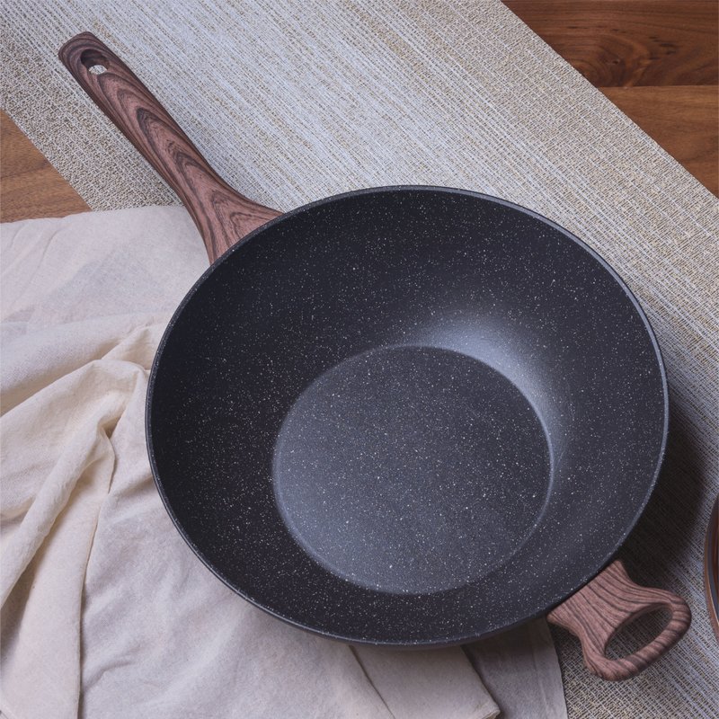 【Sambonet】意大利制 RockNRose不沾锅炒锅32cm-附盖-岩石黑 - 锅具/烤盘 - 其他金属 