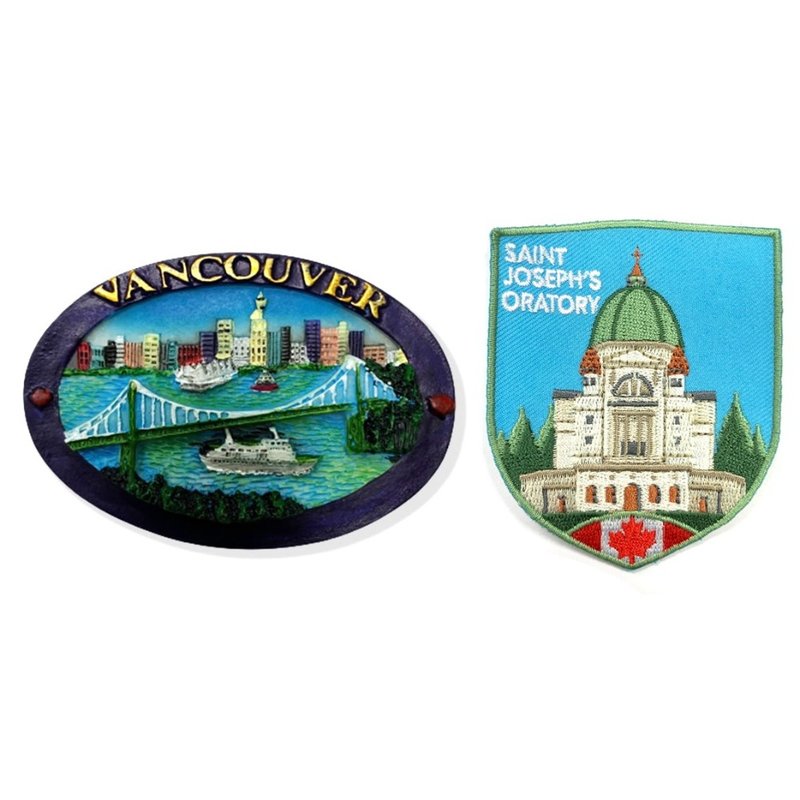 加拿大温哥华 弗雷泽河Fraser River特色地标磁铁+加拿大 圣若瑟2 - 冰箱贴/磁贴 - 橡胶 多色