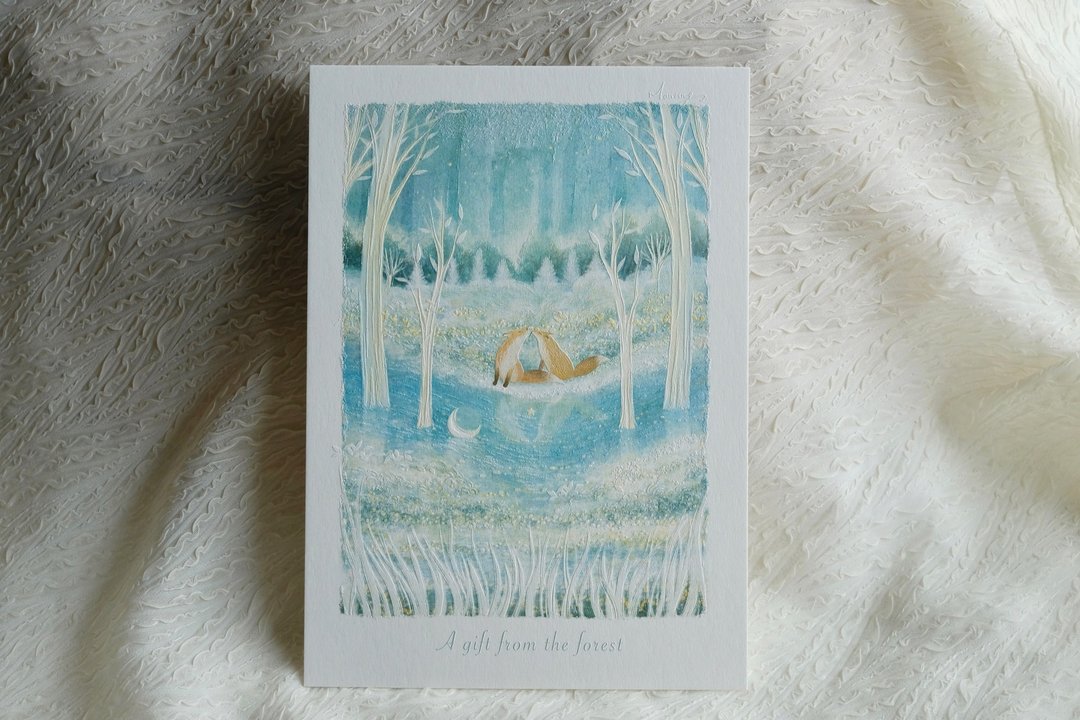 精致加工浮雕画卡 15x21cm (A5) - A gift from the forest - 卡片/明信片 - 纸 