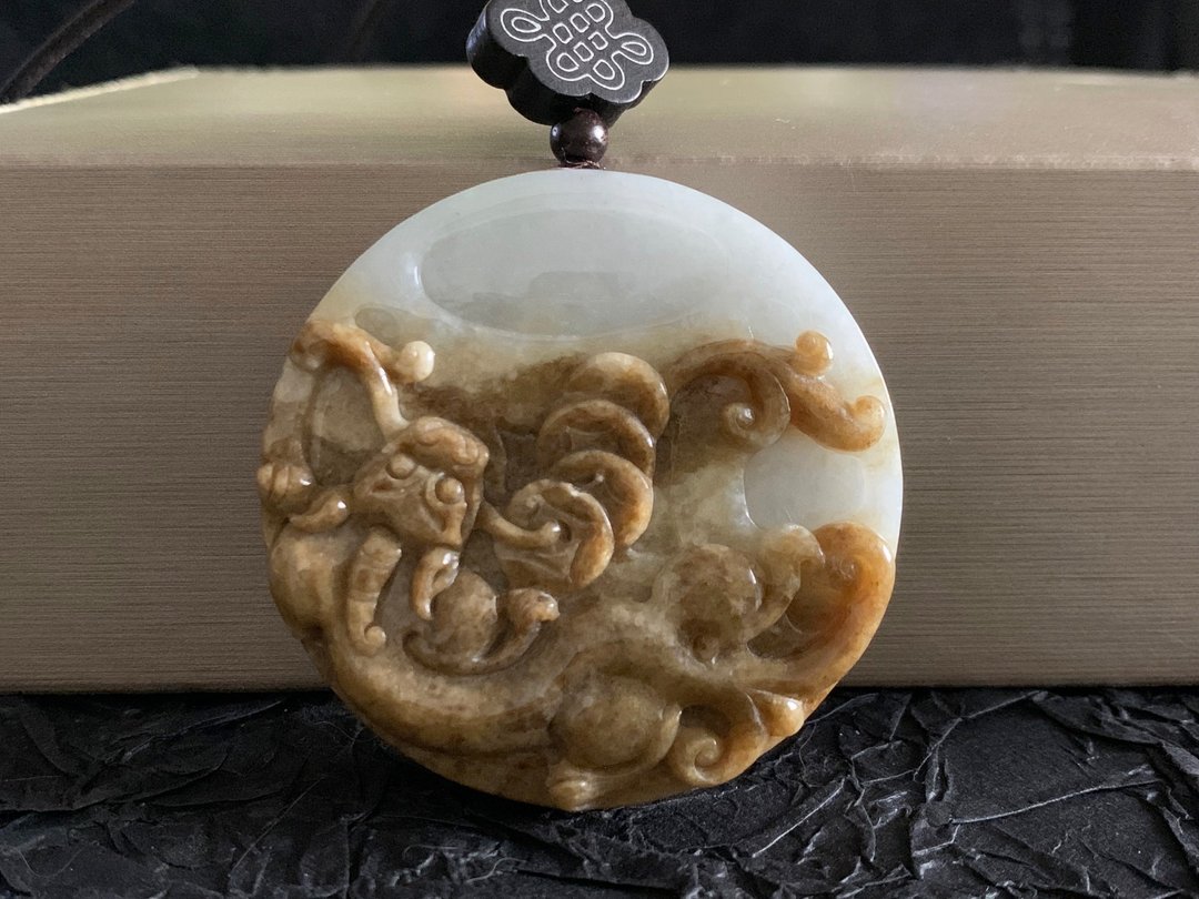 快速出货 免费开光 天然A货缅甸玉翡翠招财貔貅项链 大玉钱 - 项链 - 玉石 多色