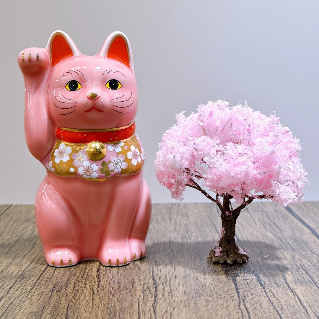【樱舞招财】日本药师樱花招财猫 中号 - 摆饰 - 瓷 粉红色