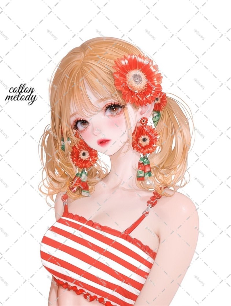 original sticker no.6170 人物贴纸 原创贴纸 人物贴纸 女孩贴纸 原创人物贴纸 - 贴纸 - 纸 