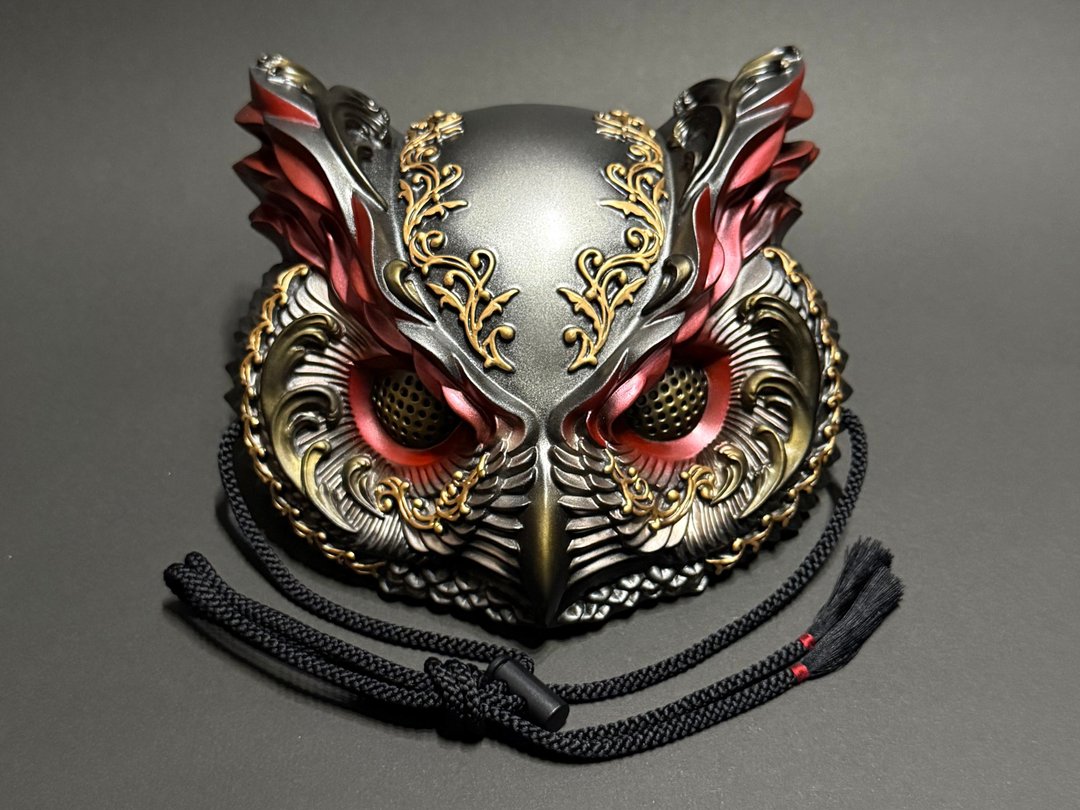 猫头鹰面具哥德版（金属红） - 口罩 - 塑料 红色