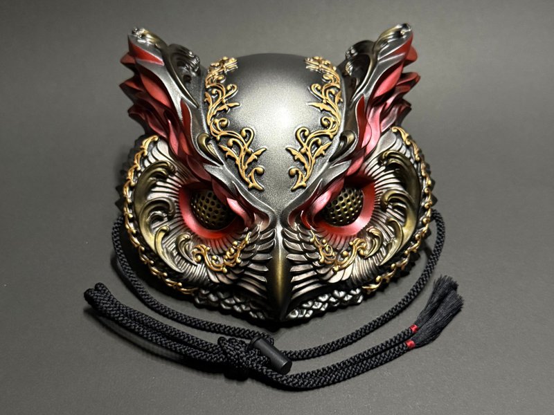 猫头鹰面具哥德版（金属红） - 口罩 - 塑料 红色