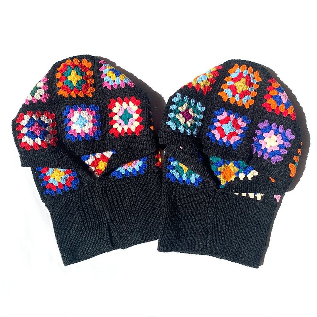 [Balaclava] Granny Motif Crochet Balaclava Hood Warmer B Color - 帽子 - 羊毛 多色