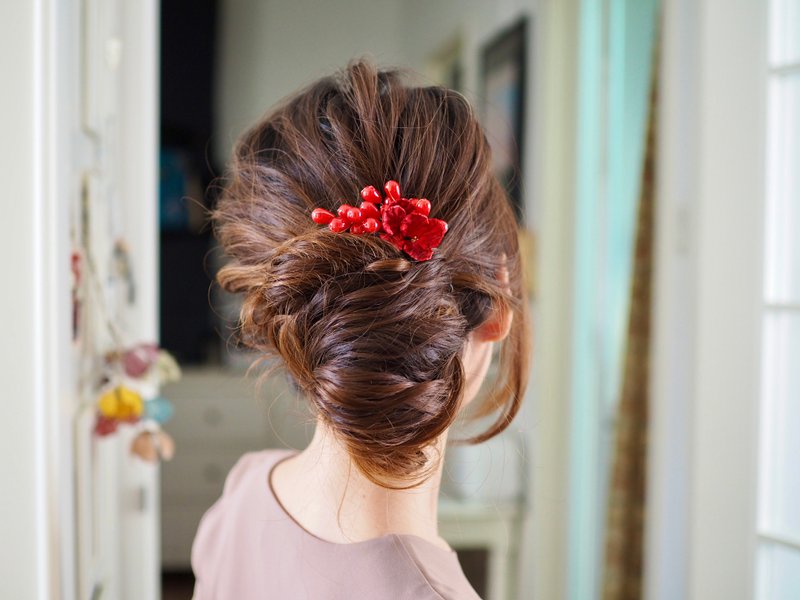 誓词 - 新娘发饰 - 红 -发簪 - 发饰 - 其他材质 红色