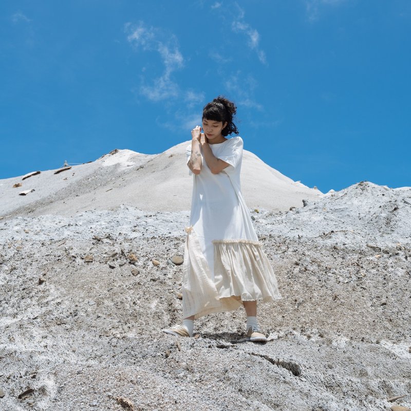 白白白 | 洋装 - 洋装/连衣裙 - 棉．麻 白色