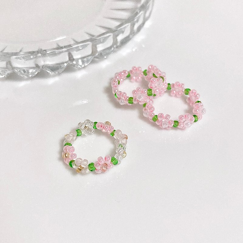 串珠花环花园系列（4.3-6.3cm） - 戒指 - 其他材质 多色