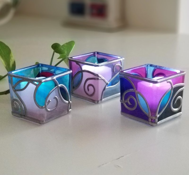 LED Candle set of 3 　Ryukyu Dawn１ - 灯具/灯饰 - 玻璃 多色