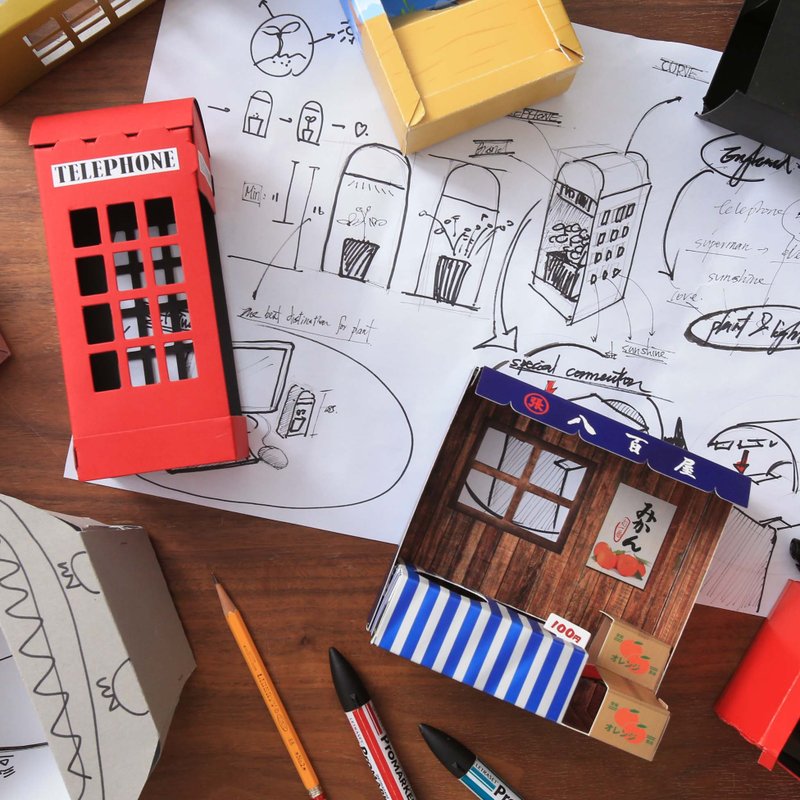 热销 - LED植栽灯 电话亭+八百屋 /快递 双北地区可当日到货 - 植栽/盆栽 - 纸 多色