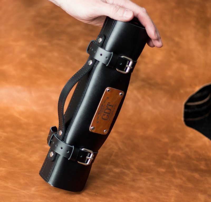 Leather groommer tool bag 6-24 pockets, Scissors roll, Pet grooming organizer - 清洁/美容 - 真皮 多色