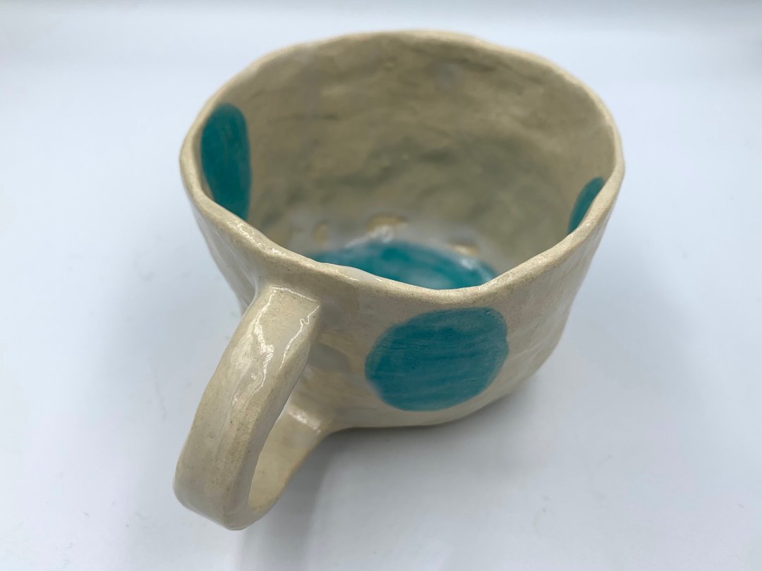 手捏彩绘陶杯 - 咖啡杯/马克杯 - 陶 蓝色
