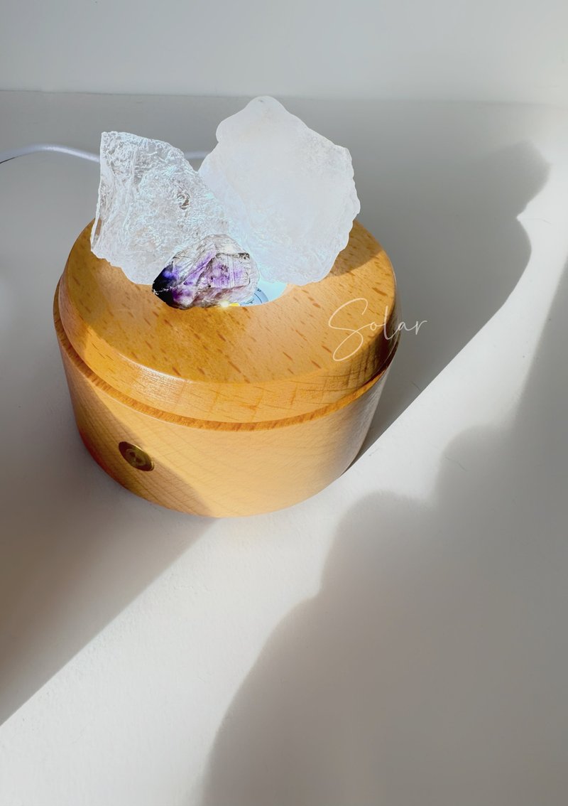 超七水晶原矿旋转灯  白水晶  超七骨干水晶 l 净化小夜灯 l Sola - 香薰/精油/线香 - 宝石 