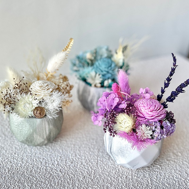 粉色扩香永生小盆栽-桌上芳香小盆栽 扩香花盆栽 永生花盆栽 - 香薰/精油/线香 - 植物．花 