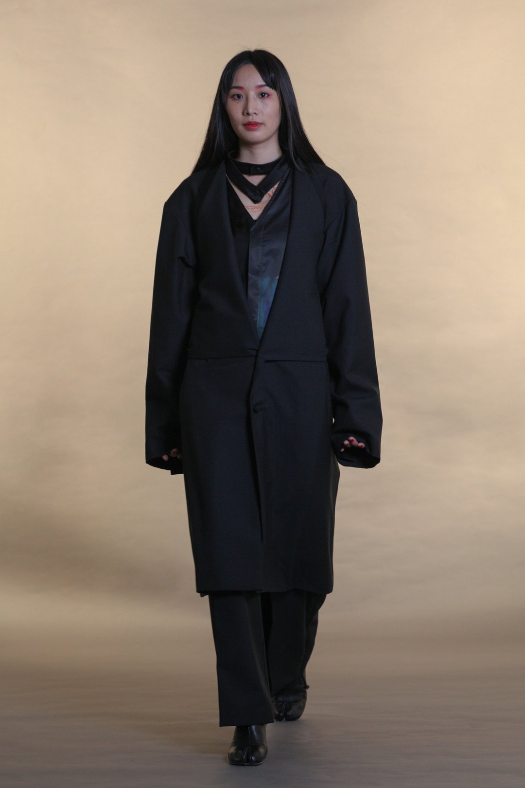 19AW 大翻领和式西装大衣 - 中性连帽卫衣/T 恤 - 羊毛 黑色