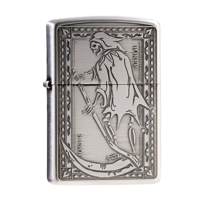 【ZIPPO官方旗舰店】扑克牌－鬼牌设计防风打火机 ZA-3-151C - 其他 - 铜/黄铜 银色