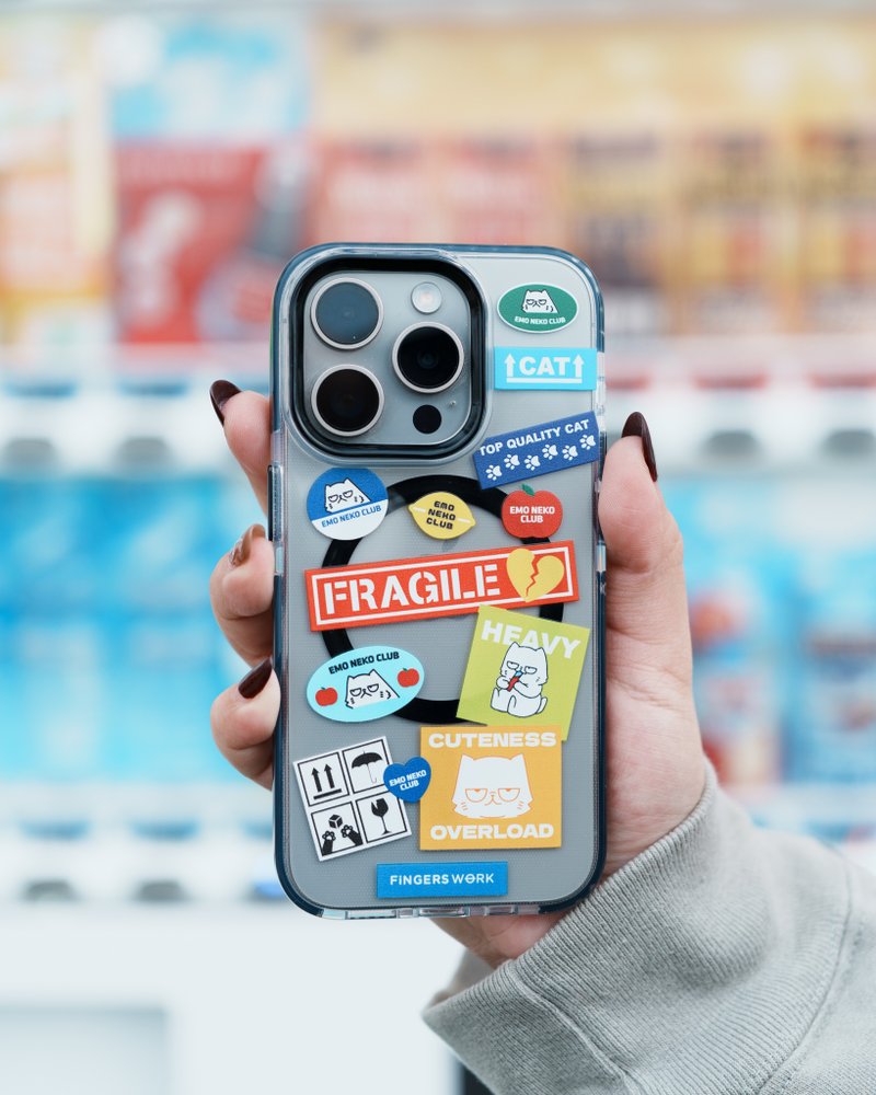 厌世猫Box Stickers Magsafe 手机壳 - 手机壳/手机套 - 塑料 蓝色