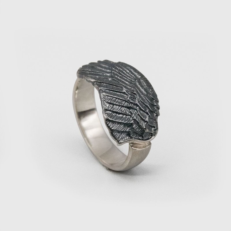 Icarus Ring L / DR-16 - 戒指 - 纯银 黑色