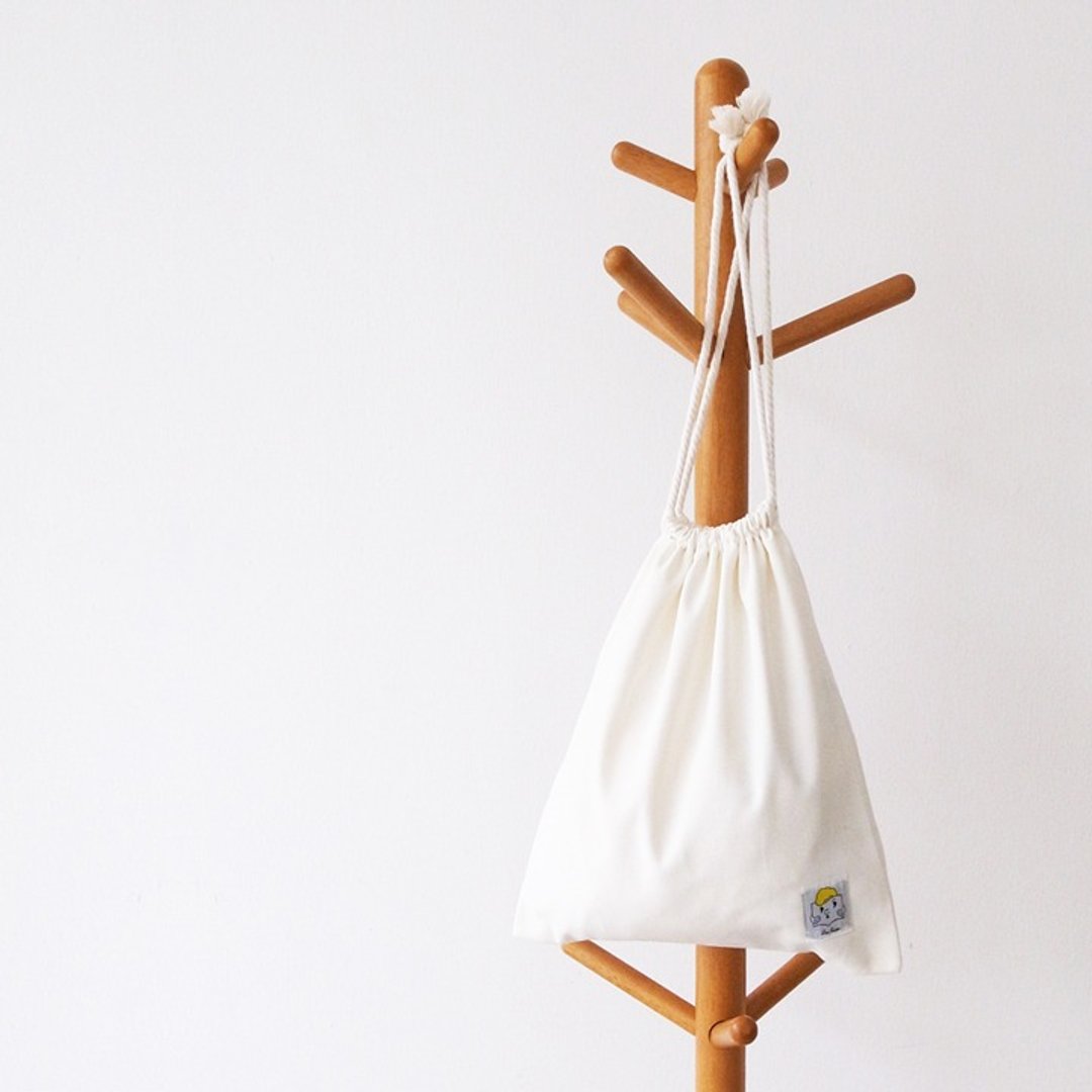 Canvas Bag (White) - 束口袋双肩包 - 纸 白色