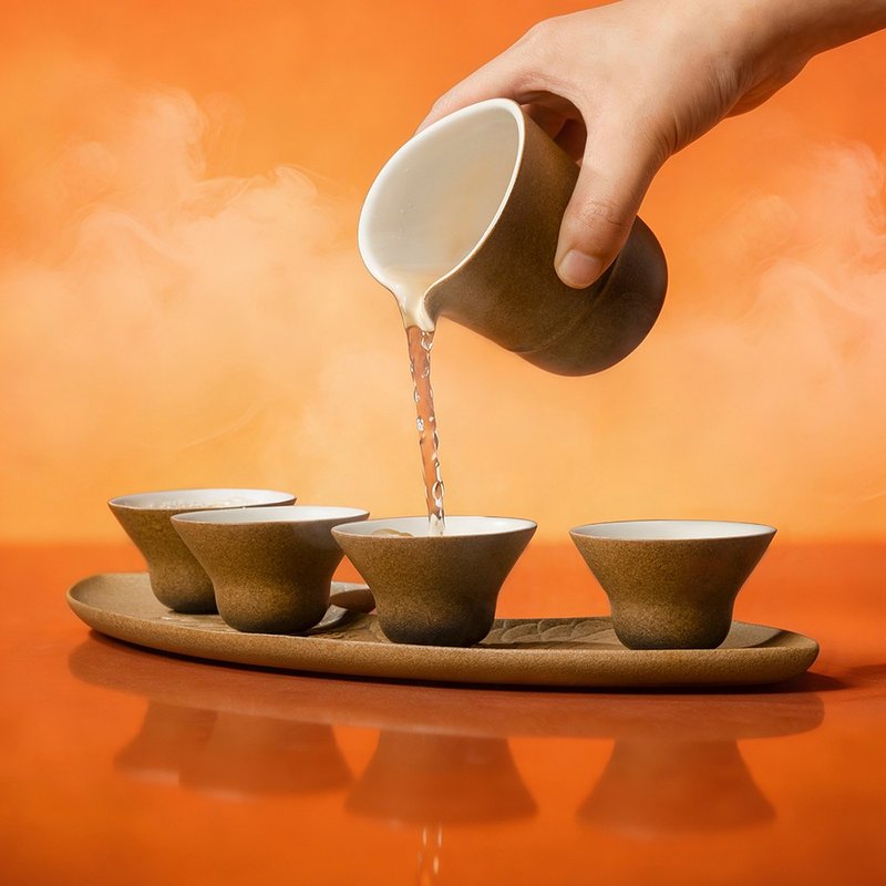 陶瓷功夫茶具套装家用聚会泡茶壶带茶盘 - 茶具/茶杯 - 陶 