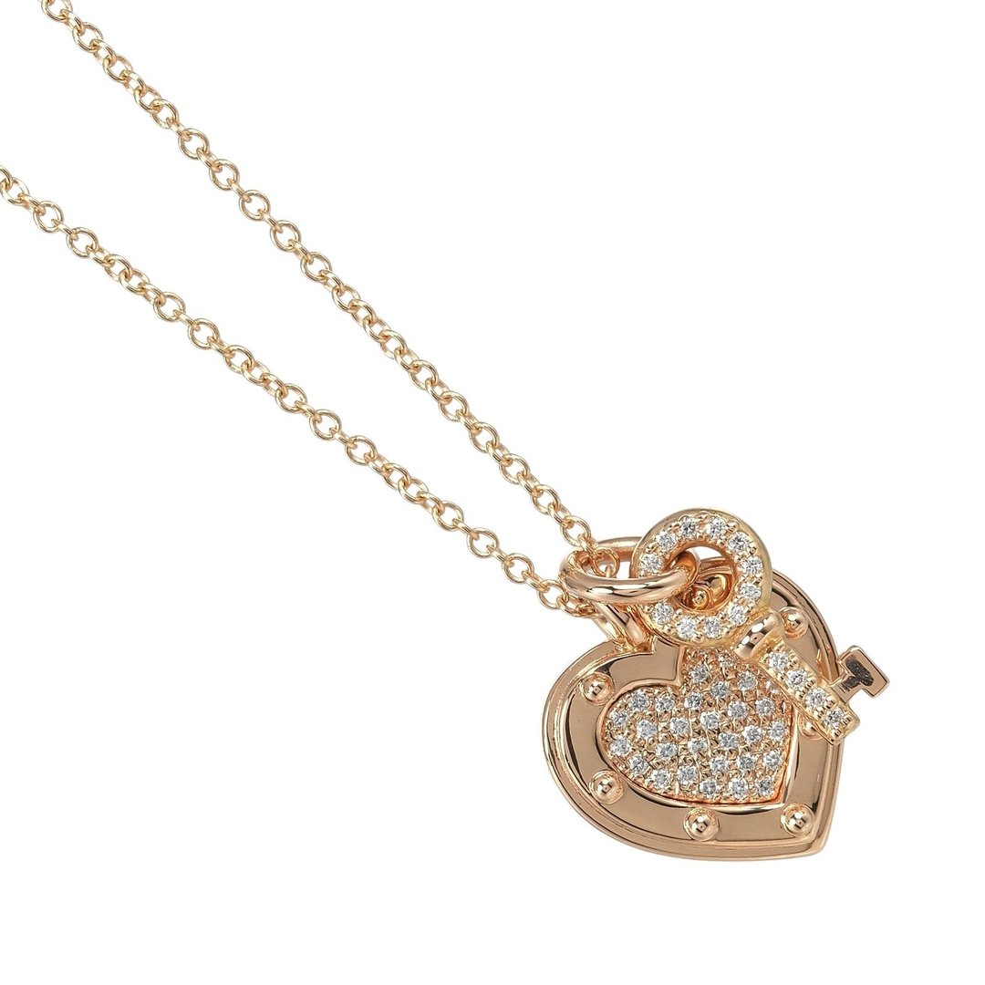 【日本直送】Tiffany & Co. 蒂芬妮 项链 Return to Tiffany 爱心钥匙 18K 玫瑰金 钻石 约 4.55g【二手】A 级 - 项链 - 贵金属 金色