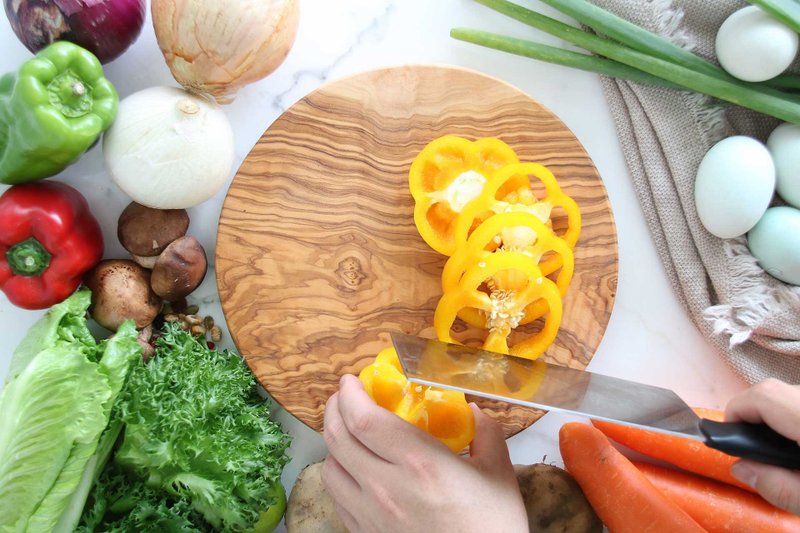 橄榄木Classic经典圆形砧板/热垫一体成形无接缝(可双面使用) - 汤勺/锅铲 - 木头 咖啡色